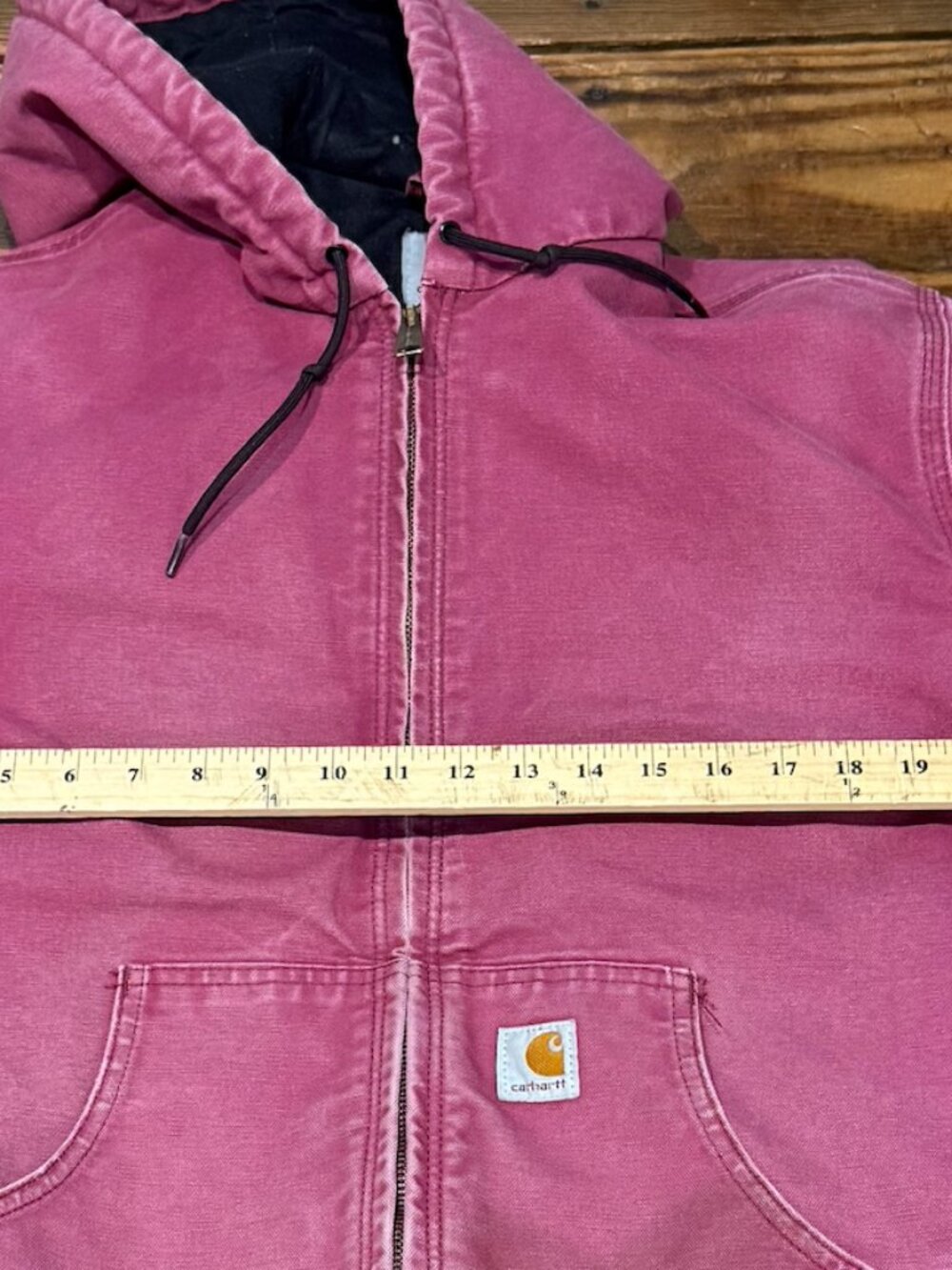 Vintage Carhartt Quilt-Lined Hooded Jacket WJ130 Women's Size Medium 8/10 RARE - Picture 8 of 16